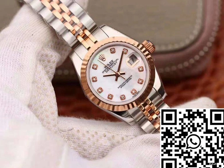 Datejust Dial Enamel Rose White Lady 28MM Gold Rolex 0403